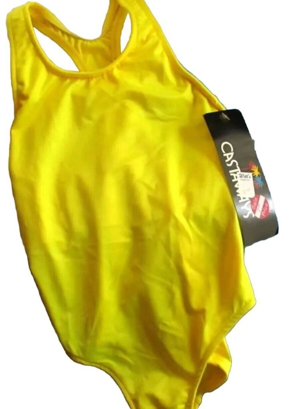 1 Piece swim suit GIRLS 12 Swim Suit  Vintage 1980's CASTAWAYS new